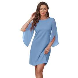 RUMIA Vestidos Casuales para Mujer 2025 Women's Cocktail Dresses Summer Dresses Light Blue Dress for Women L