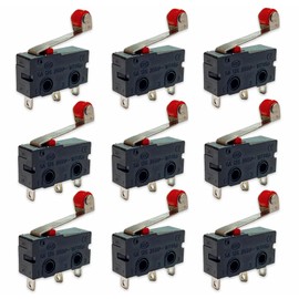 10 x Premium 3 Pin On Off Micro Limit Switch Position Switch Button with Roller Lever 5A Door Open Close Warning System Automatic DIY RC Plug