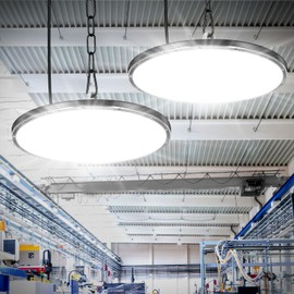 wowspeed 2 Packs 500W UFO LED High Bay Light, 50000LM Commercial Bay Lighting Daylight 6500K, IP65 Waterproof AC 85-265V LED Warehouse Light Shop Light Garage Light for Factory Workshop Gym