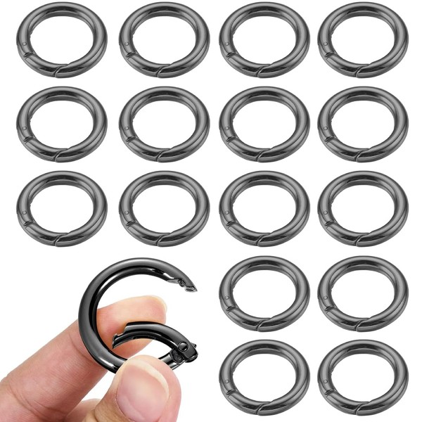 Pack of 12 Round Carabiner Hooks Sturdy Key Rings O-Ring