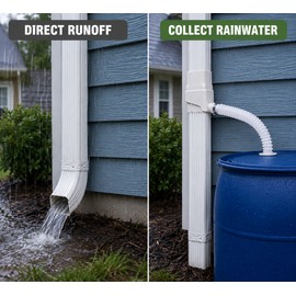 Rainwater Downspout Diverter for Rain Barrel – Adjustable Flexible Hose for Home Rainwater Collection