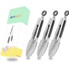 HINMAY Small Stainless Steel Serving Tongs 7-Inch Mini Food Tongs,