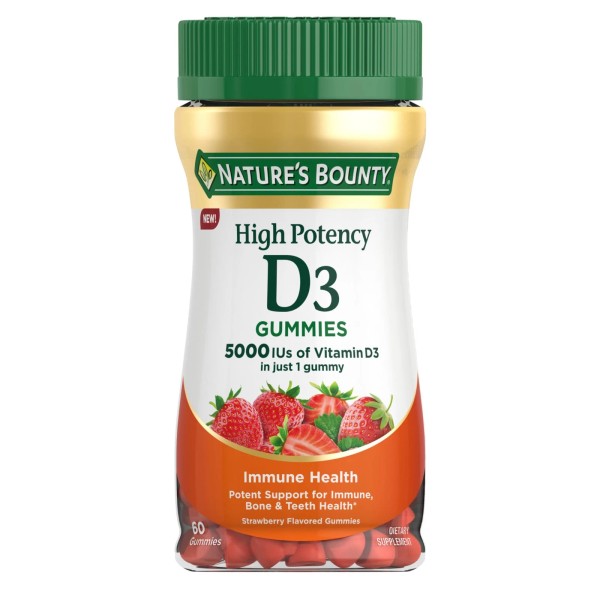 Nature's Bounty Vitamin D 5000 IU Gummies, Vitamin D3 High