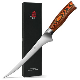 TUO Fillet Knife for Meat and Fish, 7 Inch Sharp Fish Knife in High Carbon Steel, Flexible Blade for Filleting, Poultry Cutting - Fiery Phoenix Series