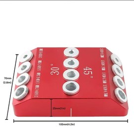 Multi Angle Drill Guide Jig 30 45 90 Degree with 4 Drill Bits,Portable Drill Guide for Straight Hole and Angle Hole,Aluminum pocket hole jig Kit for Stairs Handrail, Cable Railing, Wood Post, Deck