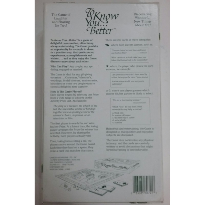 To Know You Better Board Game