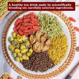 Chrysanthemum Cassia Seed Tea Bags 300g Combination of Herbal Tea Chrysanthemum, Cassia seed, Burdock Root, Goji berry, Honeysuckle, Osmanthus Chinese Herbal Tea 菊花决明子茶 菊花 决明子 枸杞子 金银花 桂花 牛蒡根