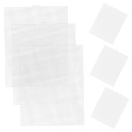 jojofuny 6pcs Plastic Mesh Canvas Sheets for DIY Crafts Clear Embroidery Sheets Durable Cuttable Knitting Supplies for All Skill Levels