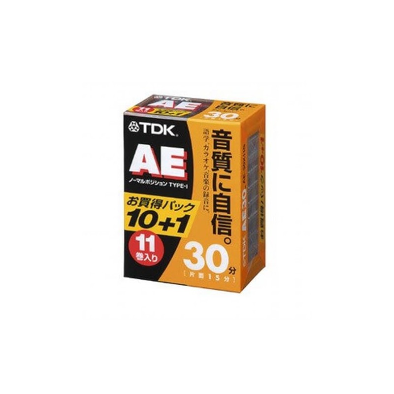 TDK Audio Cassette Tape AE 30 Minute 11 Rolls Pack