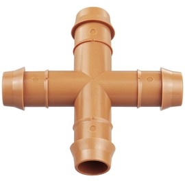 iMopo 12-Pack Drip Irrigation Barbed Cross Connectors, 1/2 Inch Drip Line 4 Way Couplings for 1/2" Drip Irrigation Tubing, Barbed 4-Way Connectors for Drip Irrigation Watering System