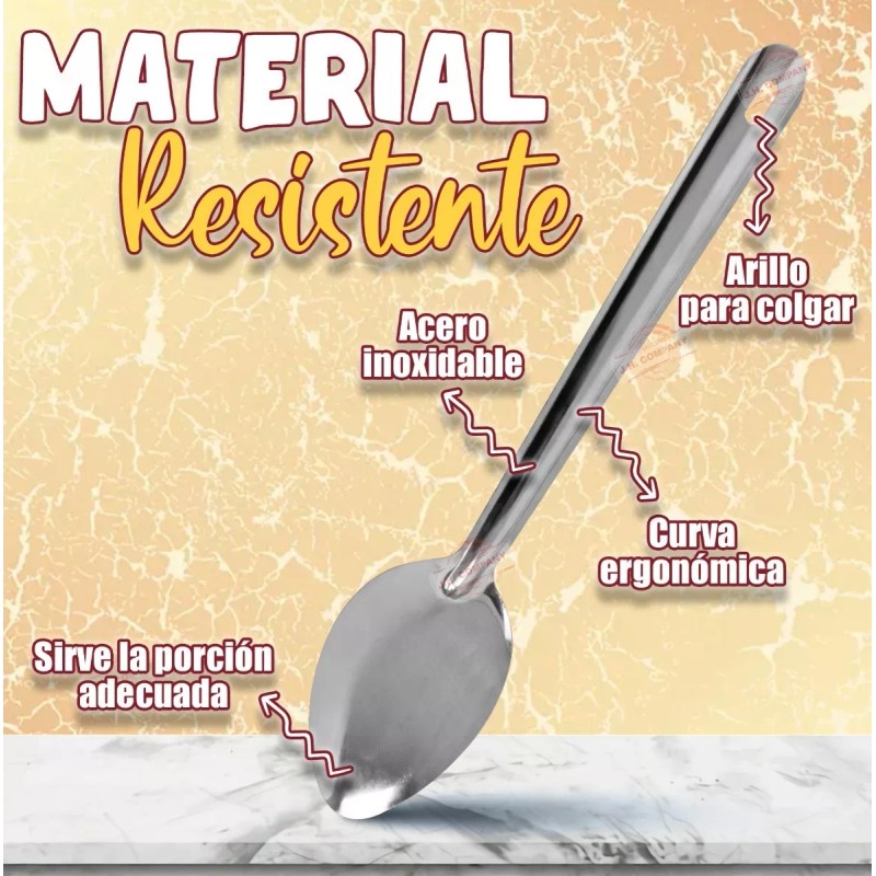 J.H. Company Set 2 Pcs Cucharon Acero Inoxidable Cuchara Cocina