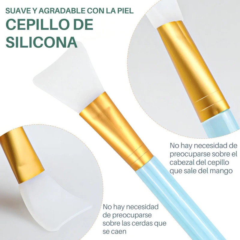 Pinceles De Silicona Suave Para Aplicar Mascarillas 3 Pzs Color