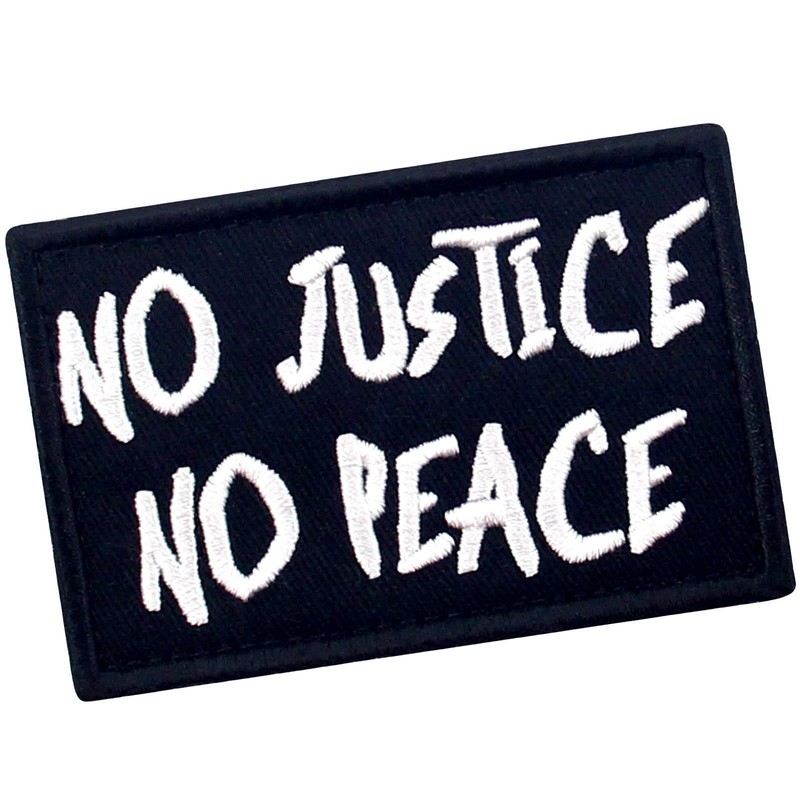 No Justice No Peace Patch Embroidered Badge Morale Applique Fastener