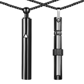 AIDOWU 2 Pcs Stainless Steel Meditation Breathing Necklace for Relieving Anxiety,Panic,Stress,Mindful Breathlace Nnecklace for Women/Men Breathing Necklace Tool Anxiety Stress Relief Meditation Tools