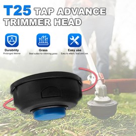 5-Pack T25 Tap Advance Trimmer Head for String Trimmers Weed Eaters Compatible with Husqvarna Straight Shaft Trimmers 122C 124C 124L 125C 128LD 322C 130C 130L Replace# 966674401 537338306 537338310