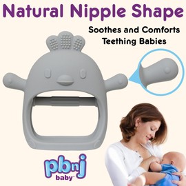 PBnJ Baby, Silicone Teether Glove, Baby Toys 0-6 Months, Mittens for Infants use as Teething Pacifier, Teething Toys 3-6 Months, Teethers for Babies 6-12 Mon, 6 Mo Old Must Haves - 2 Pack