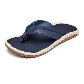 OLUKAI Kukulu Men's Beach Sandal, Water-Friendly Shoe & Wet Grip Soles, All-Day Wear & Comfortable Fit, Trench Blue/Trench Blue, 7