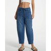 EZAPINE Barrel Jeans for Women Wide Leg Pants Cropped Denim