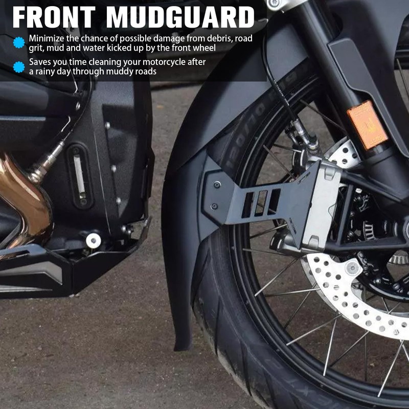 HAONEL Motorcycle Front Fender Mudguard Extender with Bracket Replacement for