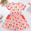 FYMNSI Toddler Little Girls Printed Dress with Pockets Baby Back