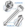 Wensilon (50Pcs)#14×7" Hex Washer Head Self Drilling Screws, 410 Stainless