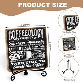Coffee Lover Gifts for Women Men, Funny Coffee Bar Accessories, Table Decorations Supplies, Desk Shelf Cubicles for Coffee Bar Decoration, Coffee Decor Sign