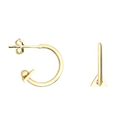 SOFIA MILANI - Women's Earrings 925 Silver - Triangle Stud Hoop Earrings, Yellow Gold, No Gemstone
