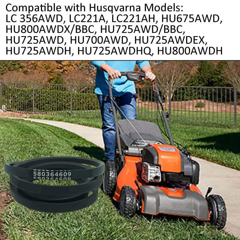 RTPOWER Replaces 580364609 580364605 Mower Belt 3/8"x 63.5" Replacement for