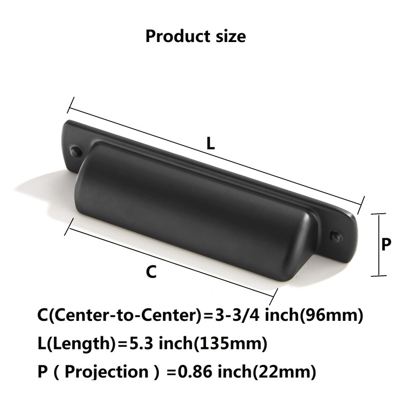 khtumeware 10 Pack 3 3/4" Drawer Pulls Matte Black Drawer