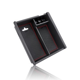 Daotujut Center Console Organizer Tray Compatible with Toyota Tacoma 2016 2017 2018 2019 2020 2021 2022 Interior Accessories, ABS Material Armrest Box Insert Tray (Red Trim)