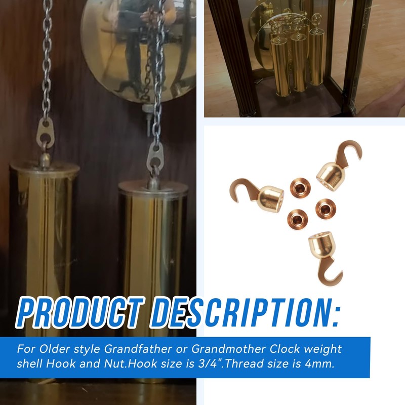 HQPARRTS for Grandfather Clock Weight Shell Hook and Nut Set