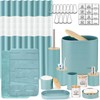 IMAVO Blue Bathroom Set,26Pcs Bathroom Accessories Set with Shower Curtain
