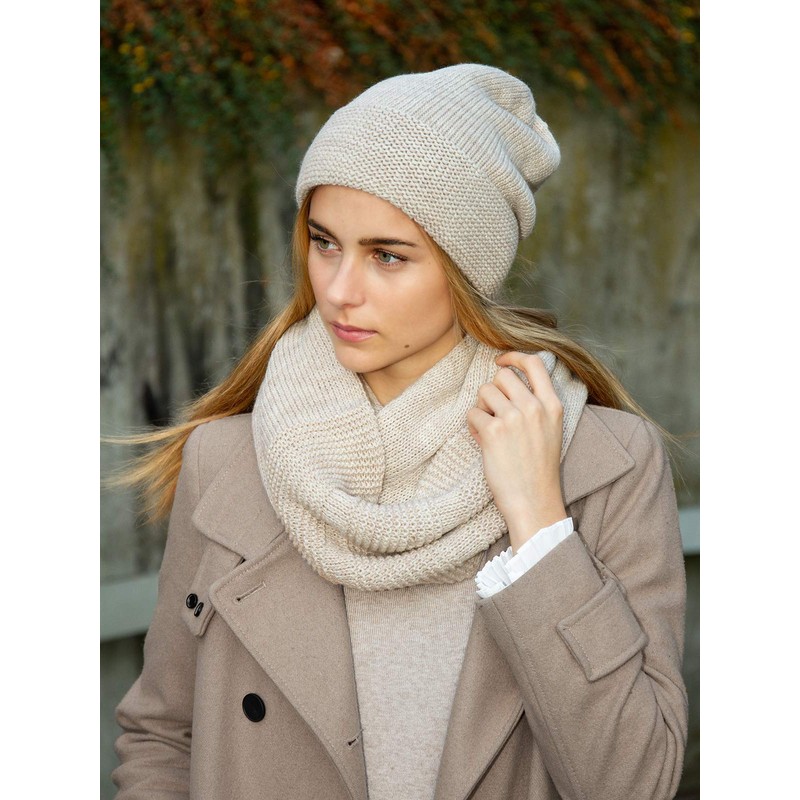 Caspar MU214 Elegant Women's Winter Beanie Hat Lined, taupe, Unit