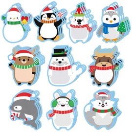 ANGOLIO600Pcs Christmas Sticky Notes Set Polar Animals Snowman Dolphin Notepad Sets Christmas Memo Pad Notes Winter Self Sticky Notes for Classroom Prizes Stocking Stuffers Kids Gifts