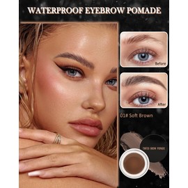 Eyebrow Pomade Kit, Long Lasting Waterproof Soft Brown Eye Brow Pomade Set with Brush Razor,Smudge-proof Buildable Natural Eyebrow Cream Color Brow Tint Gel,Mother's Day Makeup Gift for Women Girl-01