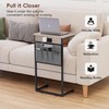 Vagusicc C Shaped End Table with Charging Station, 28" Tall