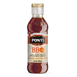 1787 PONTI Premium BBQ Glaze with 100% Italian Apple Cider Vinegar - Soft Texture, Sweet Vinaigrette Taste - Perfect for Marinade - Excellent with Cheesy Pasta Dishes, Casseroles and Pizzas - 8.8 Fl.Oz