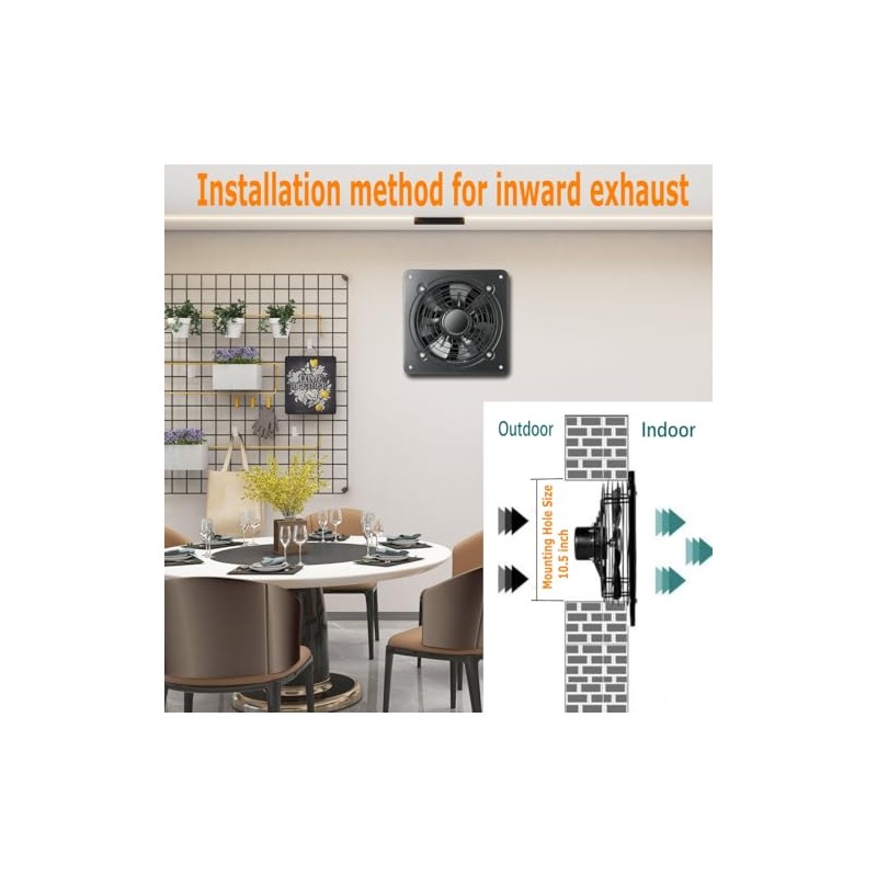 12 Inch Window Exhaust Wall Mounted Ventilation Basement Extractor Industrial