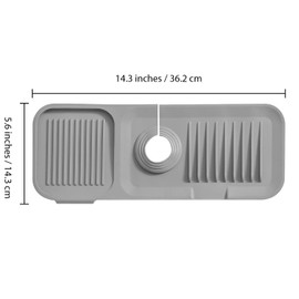 Sink Faucet Mat Splash Guard - Silicone Kitchen Protector, with Draining Organizer & Dish Soap Dispenser, Counter Decor for Home Accessories