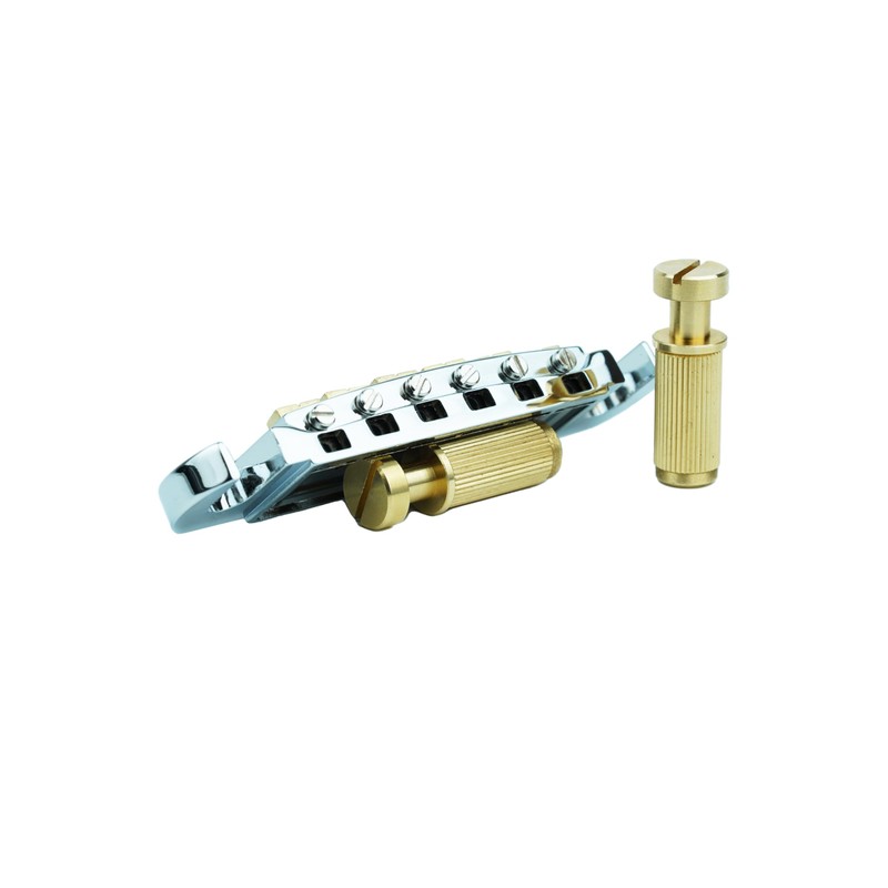 Guyker Guitar Wraparound Bridge Adjustable Stoptail with Brass Saddles &