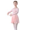 FONLAM Girls' ballet dress, ballet leotard, long sleeve dance dress,