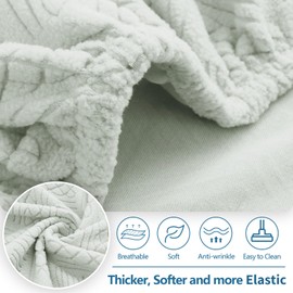 hyha Couch Cushion Covers, Stretch Sofa/Couch Seat Cushion Covers, Sectional Couch Covers L Shape with Elastic Bottom, Couch Cushion Covers for Sectional Sofa(Chaise Cover, Light Grey)