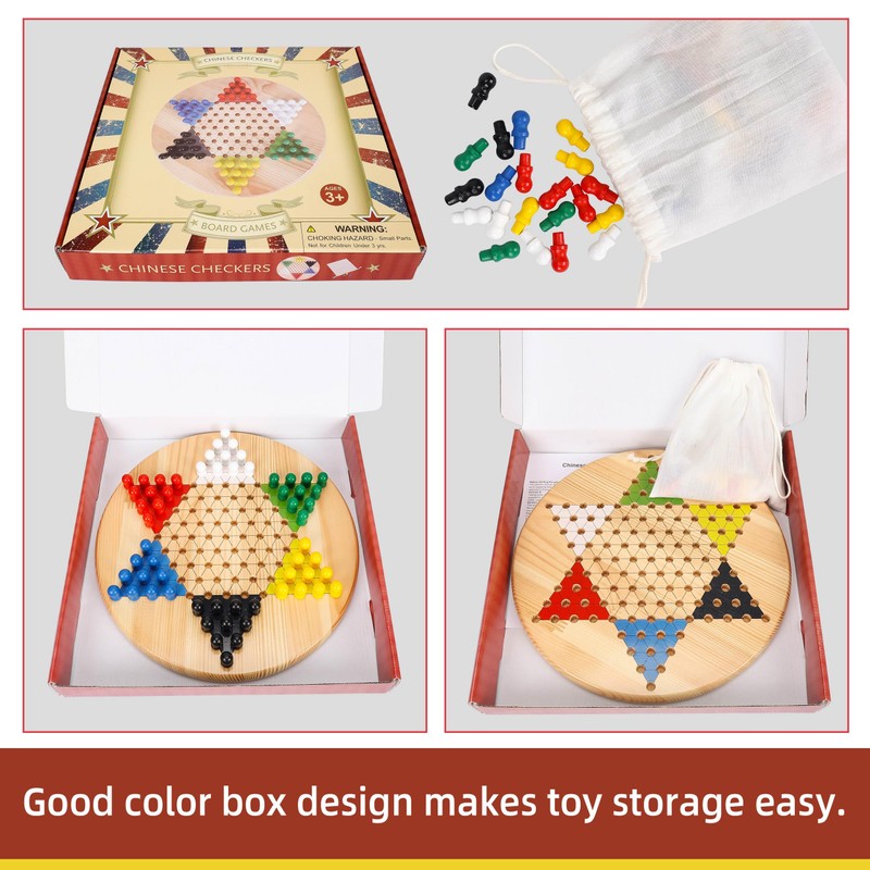 Gothink Chinese Checkers Board Game, 11.5 Inches Classic Game Board