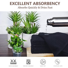 THE TOWEL HOUSE 100% Cotton Premium Terry Dish Cloths - Super Soft, Highly Absorbent Cleaning Rags - Reusable Kitchen Dishcloths - Quick Dry, Multi-Purpose - Navy Blue - 12x12 Inches (Pack of 6)