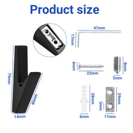 Wall Hook Set Black Towel Holder for Drilling Clothes Hooks for Cupboards Set of 4 Matte Zinc Alloy Coat Hooks Suitable for Kitchen Bathroom Bedroom Hallway Modern Minimalist Design