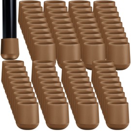 Jetec 72 Pieces 7/8 Inch Folding Chair Leg Caps Heavy Duty Plastic Chair End Caps Non Marring Furniture Glides Round Hardwood Floor Protectors