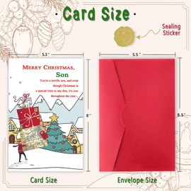 Funny Christmas Card for Son, Lovely Son Christmas Card from Dad Mom, Christmas Card Son, Happy Xmas Greeting Card for Son, Unique Christmas Gifts for Adult Son