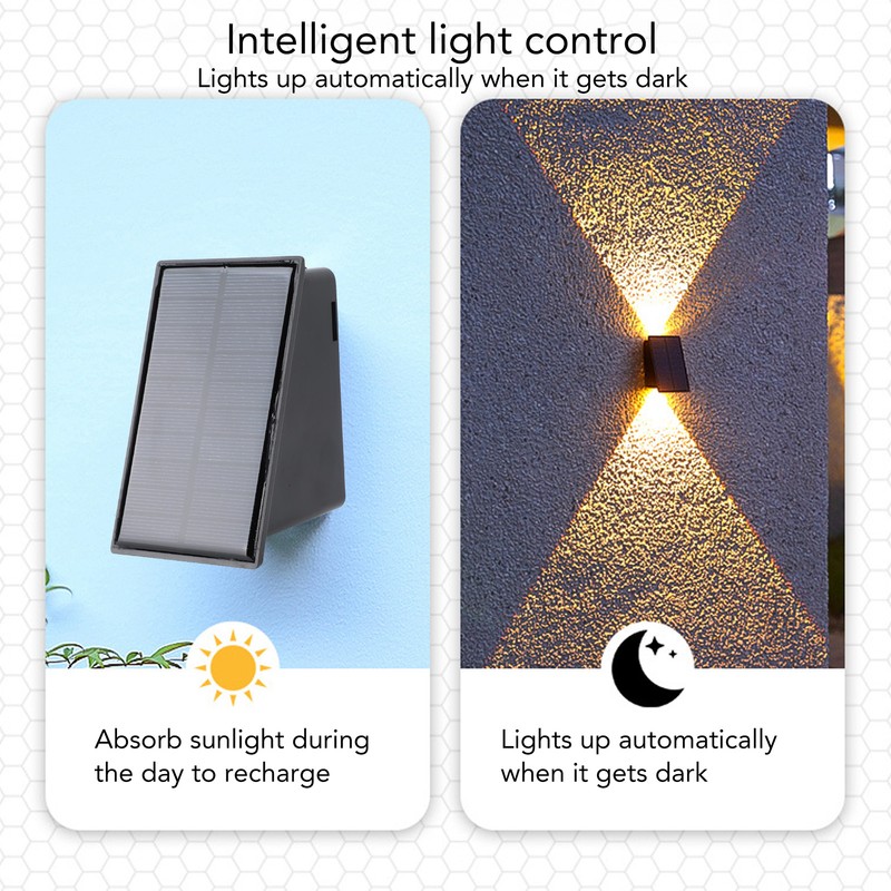 Solar Wall Lights Waterproof Decorative Outdoor Up and Down Fence