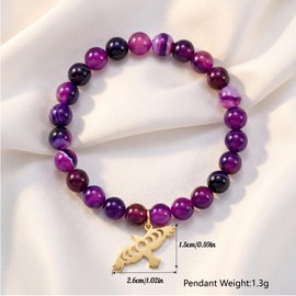 LANJU Eagle Bracelet Scout Gifts Inspirational Eagle Court Of Honor Gift Natural Stone Beaded Bracelet for Eagle Lovers Women Men Anniversary Birthday Graduation Jewelry Gifts (Gold Eagle Bracelet)