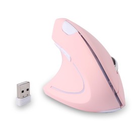 Left Handed Mouse, Ergonomic 2.4GHz Vertical Optical Wireless Mouse with USB Receiver DPI (800/1200/1600) for PC Computer Laptop Macbooks,Cordless Mice Specially for Lefty Left-handers(Pink)